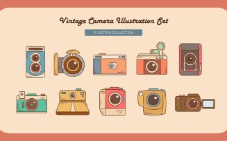 Vintage Camera Illustration Set