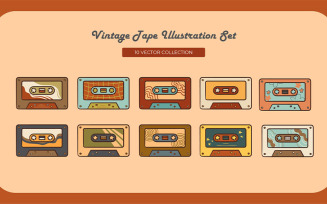 Vintage Tape Vector Set Collection