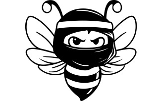 An icon-style illustration of a cute honey bee