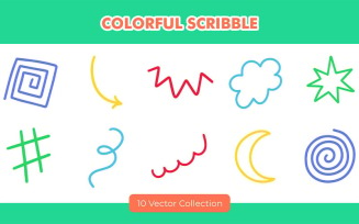 Colorful Scribble Vector Set