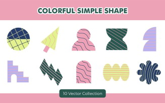 Colorful Simple Shape Set Collection