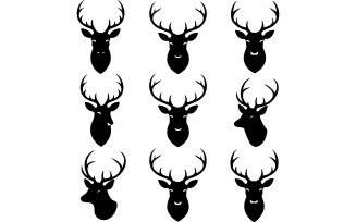 Create isolated deers icon, vector art illustration different shape