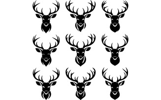 Create isolated deers icon, vector art illustration