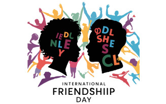Friendship-day-silhouette-vector-Art Illustration 2024