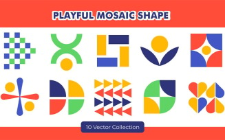 Playful Mosaic Shape Vector Set