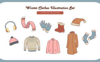 Winter Clothes Illustration Set
