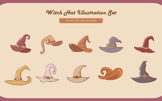 Witch Hat Illustration Set