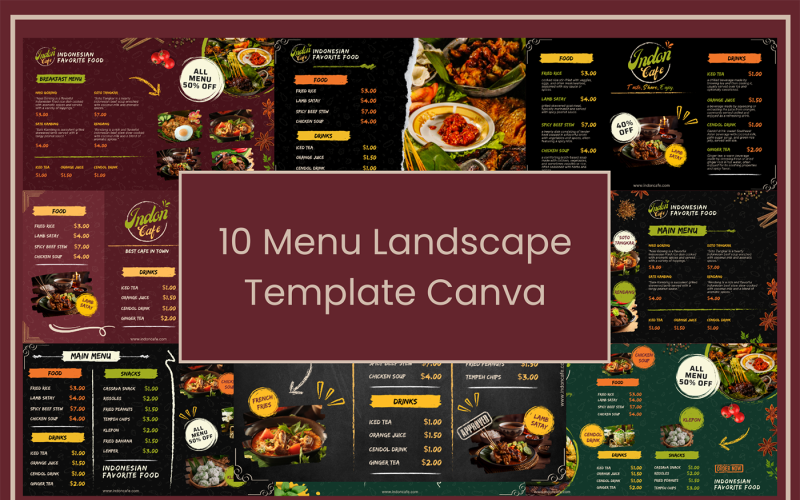 Elegant Landscape Menu Template Corporate Identity