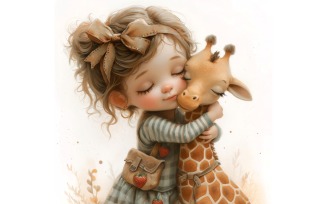 Girl Hugging with Giraffe 107