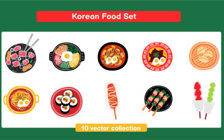 Korean Food Vector Set Collection