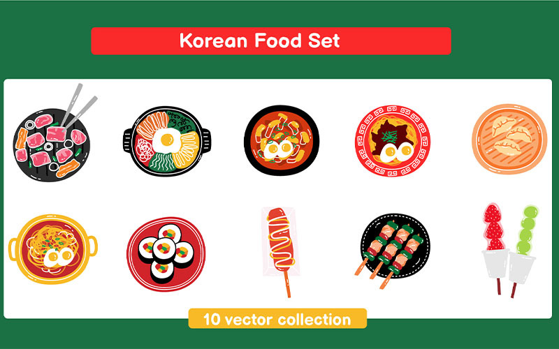 Korean Food Vector Set Collection Vector Graphic