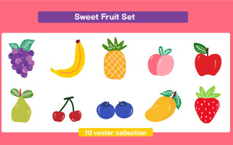 Sweet Fruit Vector Set Collection
