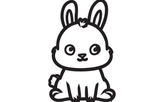 A simplistic yet adorable illustration of a bunny