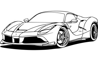 Ferarri Car art silhouette illustration vector
