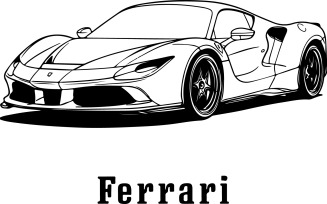 Ferarri Car art silhouette illustration