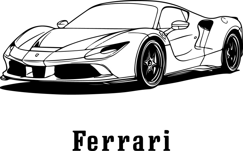 Ferarri Car art silhouette illustration Illustration