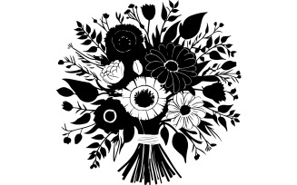 flowers-silhouette-vector-design Illustration