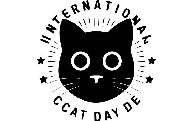 stunning silhouette vector design celebrating International Cat Day Illustration