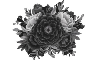 stylish and sleek black emblem featuring a single, stylized flower design
