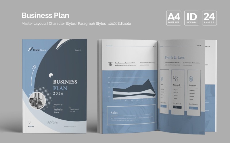 Business Plan Template (InDesign) Magazine Template