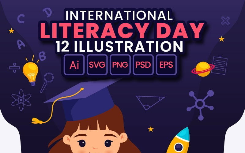 12 International Literacy Day Illustration