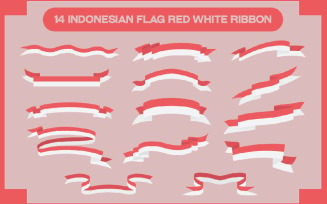 14 Indonesian Flag Red White Ribbon