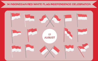 14 Indonesian Red White Flag Independence Celebration