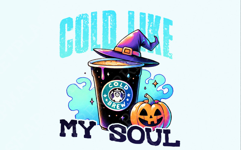 Cold Like My Soul Png, Witch Png, Halloween Png, Spooky Season Png, Retro Halloween Png, Fall Png Illustration