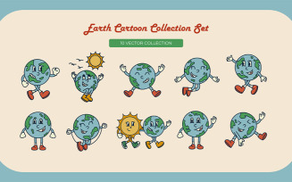 Earth Cartoon Collection Vector Set
