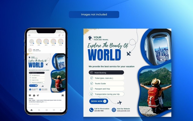 Holiday Travel Tours Exclusive Offer White Social Media