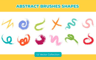 Abstract Brushes Shapes Vector Set