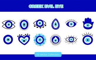 Greek Evil Eye Vector Set Collection