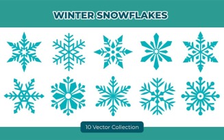 Winter Snowflakes Vector Set Collection