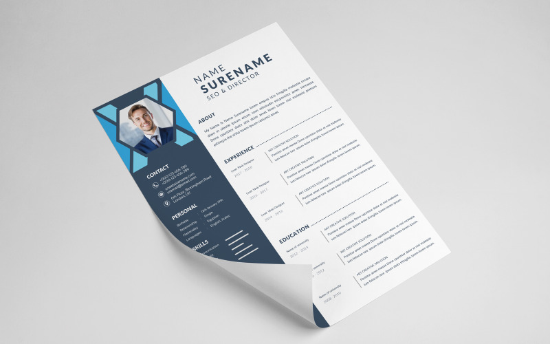 Beautiful Resume template - elegant stylish design Resume Template