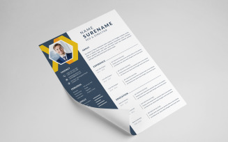 Corporate and professional Orange - black resume curriculum template design