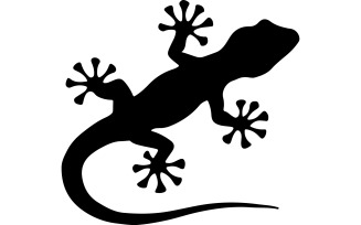 cute gecko realistic silhouette with light background