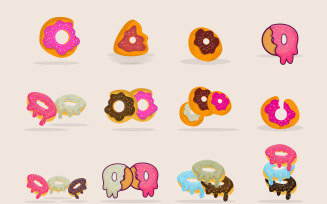 Donut Illustration Vector Cartoon Style Food DesignV1