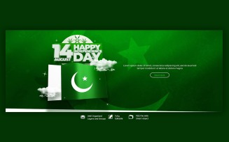 Happy Independence Day Pakistan Cover Banner Template