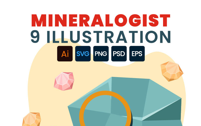 9 Mineralogist Vector Illustration