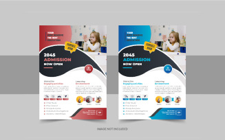 Kids back to school education admission flyer or school admission flyer design layout