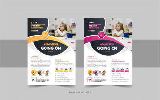 Kids back to school education admission flyer or school admission flyer design template layout