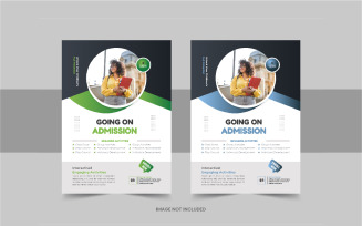 Kids back to school education admission flyer or school admission flyer design