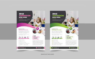Kids back to school education admission flyer or school admission flyer layout