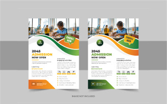 Kids back to school education admission flyer or school admission flyer template design