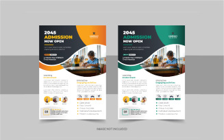 Kids back to school education admission flyer or school admission flyer template layout