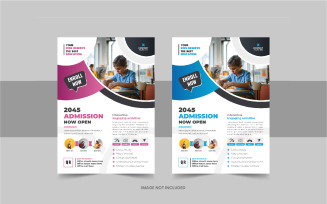 Kids back to school education admission flyer or school admission flyer template