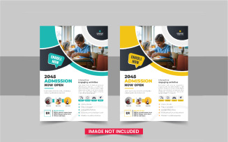 Kids back to school education admission flyer or school admission flyer