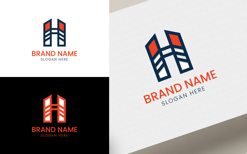 Letter H architecture logo-07-207 Logo Template