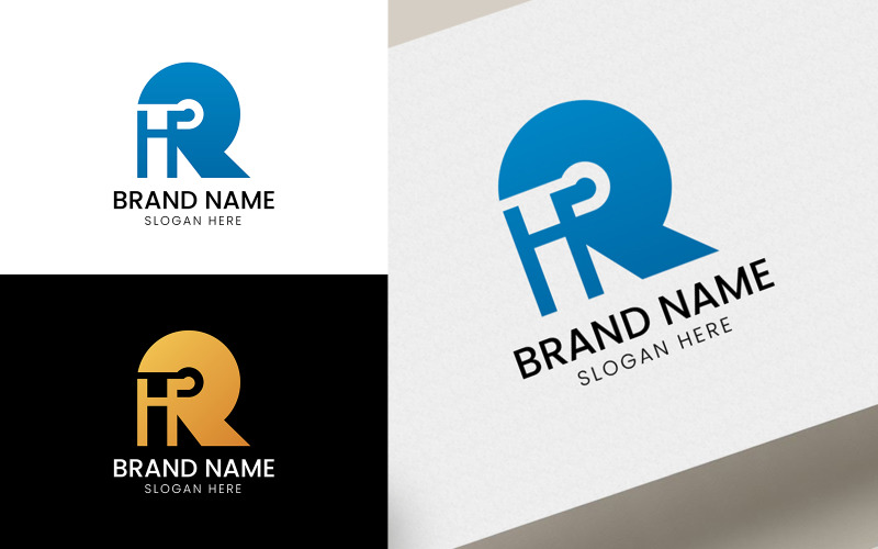 Letter HR Technology logo-07-205 Logo Template