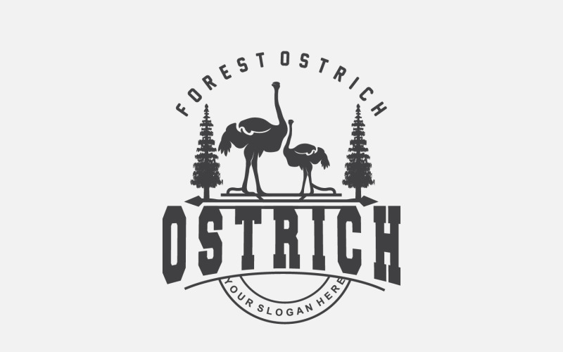 Ostrich Logo Design Desert Animal Forest V1 Logo Template